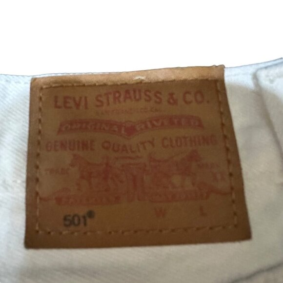 Levi's‎ Cut Off Button Fly Shorts White Distressed Casual Summer Women's Size 27 - Picture 4 of 9